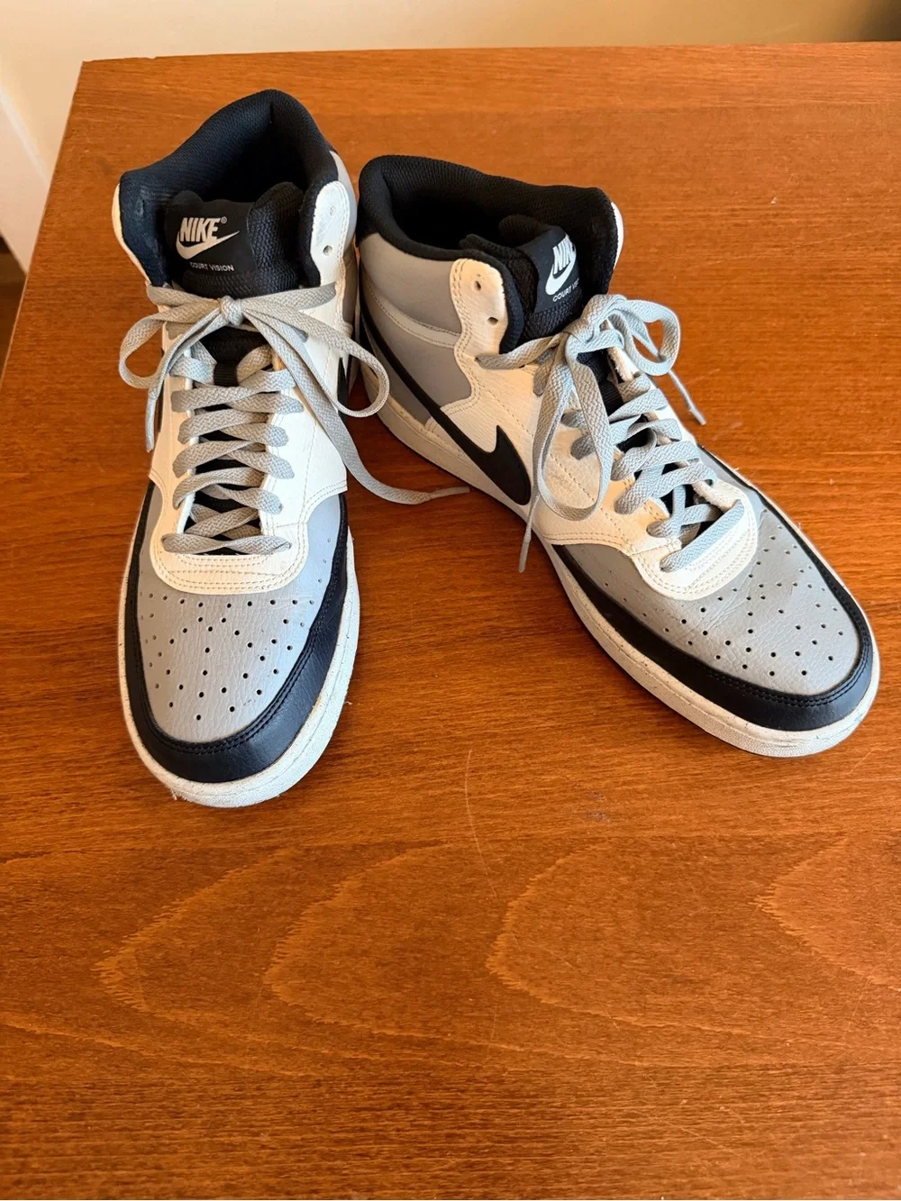 Nike Court Vision Mid Gray Black White Men’s Size 10 Leather Sneakers DN3577